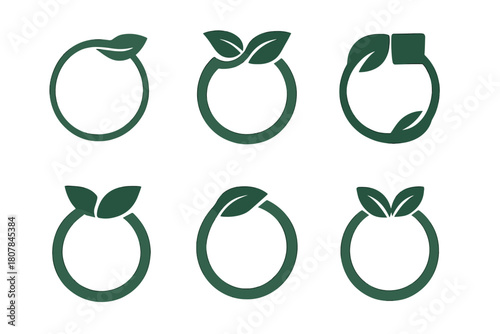 Edible Packaging Icons. Edible packaging innovations. Icon set. Set Logo of edible packaging innovations: capsule containing drinkable portion. harmonious logo