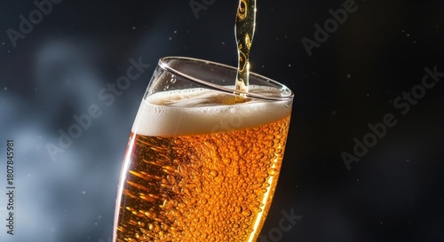 Wallpaper Mural Refreshing Beer Pour With Bubbles And Foam Torontodigital.ca