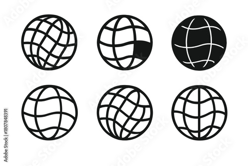 Geoid Logo Variations. Geoid. Icon set. Set Logo of geoid: contour lines forming Earth?s gravitational field. harmonious logo variations of the same emblematic