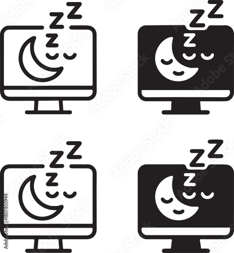 Isolated Sleep Tracking App black vector icon, sleep, tracking, app, rest, monitor, wellness, health, fitness, night, buyer focused sleep design