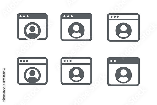 Personal Branding Logos. Personal branding online. Icon set. Set Logo of Personal branding online: Personal website. harmonious logo variations of the same