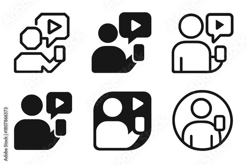 Career Logo Exploration. exploring careers in social media and digital marketing. Icon set. Set Logo of exploring careers in social media and digital