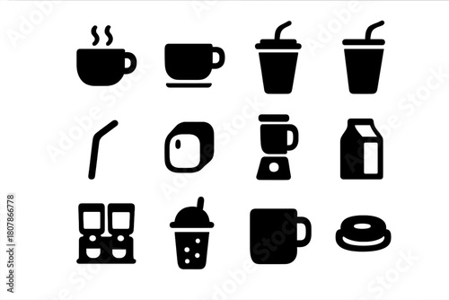 Beverage Icon Set. Beverage toast. Line icon set of beverage toast: wine glass, clinking glasses, cocktail glass, martini glass, champagne flute, beer mug,