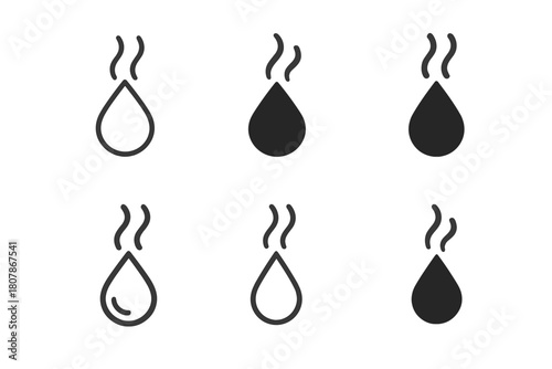 Aromatherapy Icon Set. Aromatherapy. Icon set. Set Logo of aromatherapy: steaming bowl symbolizing relaxation and healing. harmonious logo variations of the