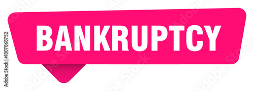 bankruptcy magenta sticker isolated on transpatent background. bankruptcy sign