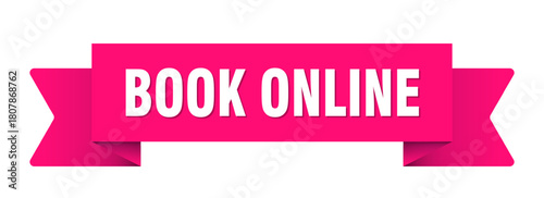 book online ribbon isolated on transparent background. book online ribbon