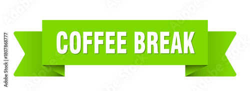 coffee break ribbon isolated on transparent background. coffee break ribbon
