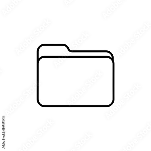 Simple isolated black outline folder icon
