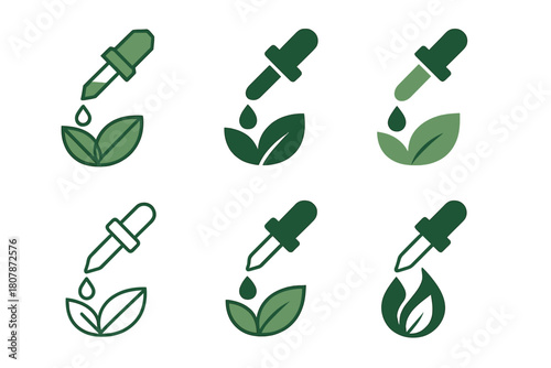 Organic Skincare Logo Designs. Natural beauty treatments and skincare for health. Icon set. Set Logo of Natural beauty treatments and skincare for health: