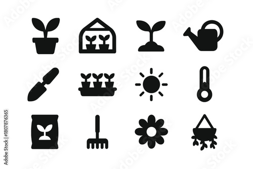 Indoor Plant Icons. Indoor plant corner. Line icon set of indoor plant corner: potted plant, hanging plant, terrarium, succulent, cactus, armchair, small