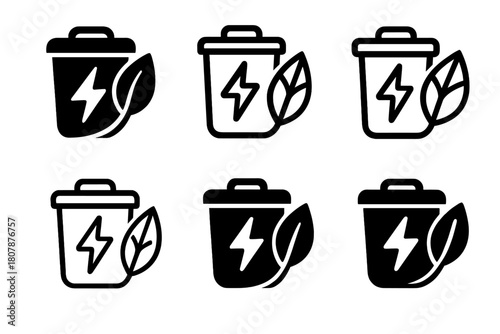 Biological Energy Icons. alternative energy sources from biological processes. Icon set. Set Logo of alternative energy sources from biological processes: