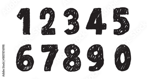 Chalk drawing kids numbers hand drawn pencil black textured