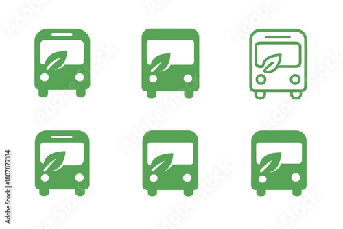 Eco Transport Logos. Eco-friendly transport. Icon set. Set Logo of eco-friendly transport: electric scooter. harmonious logo variations of the same emblematic