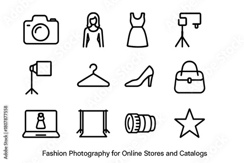 Fashion Icon Set. Fashion Identity. Solid icon set of Fashion Identity: sunglasses, hat, scarf, necklace, bracelet, ring, watch, earrings, bag, shoes, belt,