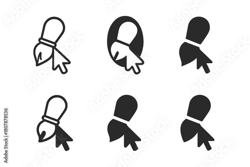 Creative Icon Set. Creative thinking. Line icon set of creative thinking: brain, light bulb, spark, idea cloud, pencil, notebook, thought bubble, paintbrush,