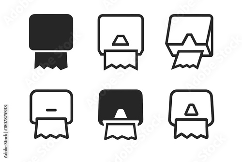 Public Restroom Icons. Public restroom hygiene. Icon set. Set Logo of Public restroom hygiene: hand washing under faucet. harmonious logo variations of the