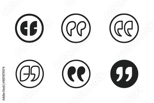 Translation Services Icons. Language translation and interpretation services. Icon set. Set Logo of language translation and interpretation services: quotation