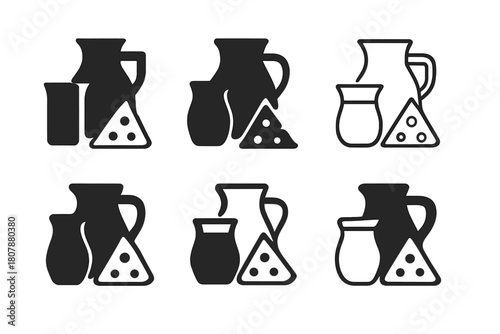 Nutrient-Rich Food Icons. Nutrient-rich foods. Icon set. Set Logo of Nutrient-rich foods: Eggs. harmonious logo variations of the same emblematic concept