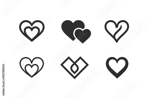 Romantic Logo Variations. Anniversaries and milestone moments in relationships. Icon set. Set Logo of romantic moment: champagne glasses clinking. harmonious