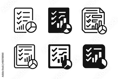 Social Media KPI Logos. Social media KPIs list. Icon set. Set Logo of Social media KPIs list: engagement ring chart. harmonious logo variations of the same