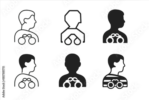 Arrest Scene Logos. Person Arrested on Suspicion of Crime. Icon set. Set Logo of Arrest Scene: police car and flashing lights. harmonious logo variations of