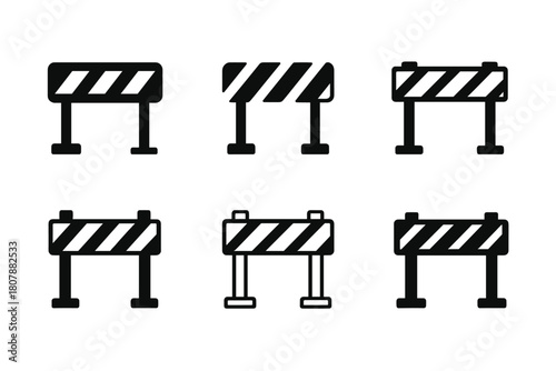 Traffic Management Icons. Traffic management. Icon set. Set Logo of Traffic management: Stop sign. harmonious logo variations of the same emblematic concept
