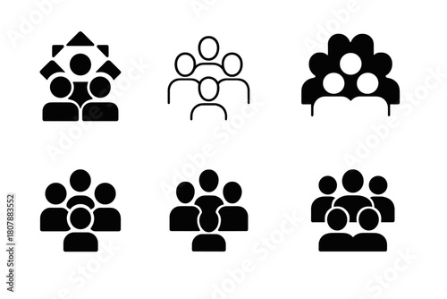 Theater Logo Variations. Theater festivals and events. Icon set. Set Logo of stage performance: theater masks on curtain backdrop. harmonious logo variations