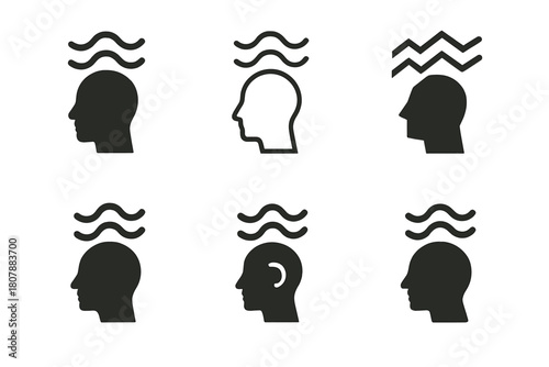 Therapeutic Music Logos. Music as a therapeutic tool. Icon set. Set Logo of Music as a therapeutic tool: hand holding musical note. harmonious logo variations