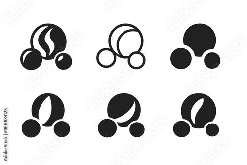 Traditional Game Logos. Traditional games. Icon set. Set Logo of traditional games: slingshot. harmonious logo variations of the same emblematic concept, each