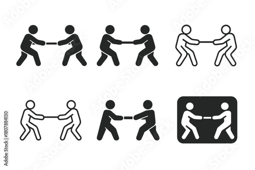 Traditional Game Logos. Traditional games. Icon set. Set Logo of traditional games: slingshot. harmonious logo variations of the same emblematic concept, each