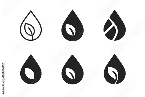 Biofuel Icon Variations. alternative energy sources from biological processes. Icon set. Set Logo of alternative energy sources from biological processes: