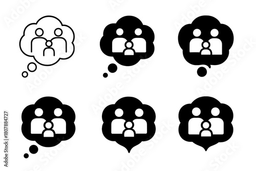 Family Mental Health Icons. Supporting mental health within the family structure. Icon set. Set Logo of Supporting mental health within the family structure: