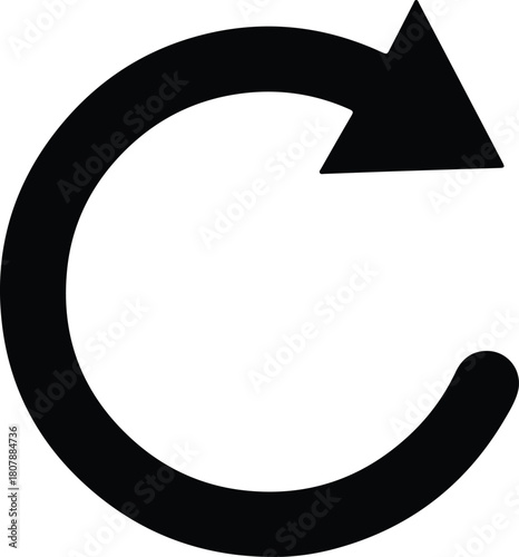 Illustration Circular arrow refresh reload clockwise direction silhouette vector