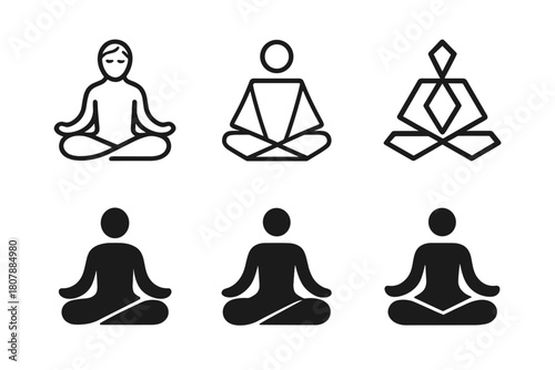 Quiet Leadership Icons. Quiet leadership. Icon set. Set Logo of quiet leadership: calm leader silhouette. harmonious logo variations of the same emblematic