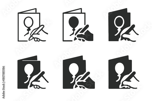DIY Party Decorations. Making DIY party decorations for a personalized touch. Icon set. Set Logo of Making DIY party decorations for a personalized touch: