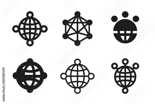 Social Media Logos. Social media marketing. Icon set. Set Logo of social media marketing: growth arrow with likes. harmonious logo variations of the same