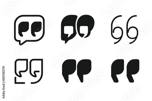 Translation Services Icons. Language translation and interpretation services. Icon set. Set Logo of language translation and interpretation services: quotation