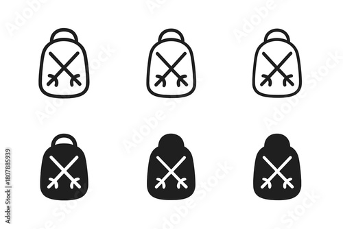 Fencing Logo Set. Fencing. Icon set. Set Logo of Fencing: Team match. harmonious logo variations of the same emblematic concept (Abstract geometric, Flat