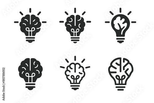 Research Logo Variations. Research. Icon set. Set Logo of Research: Laboratory flask. harmonious logo variations of the same emblematic concept, each with