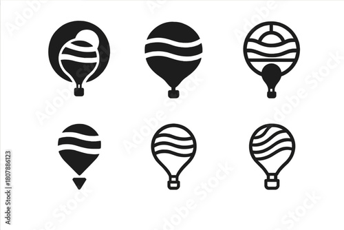 Venus Exploration Logos. Venus exploration. Icon set. Set Logo of Venus exploration: Venus planet sphere. harmonious logo variations of the same emblematic