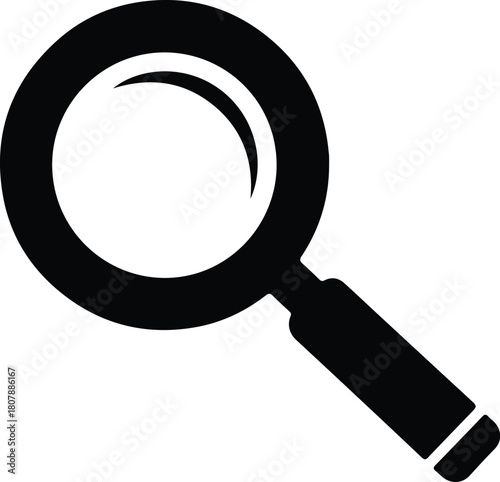 Illustration magnifying glass research and analysis symbol silhouette vector