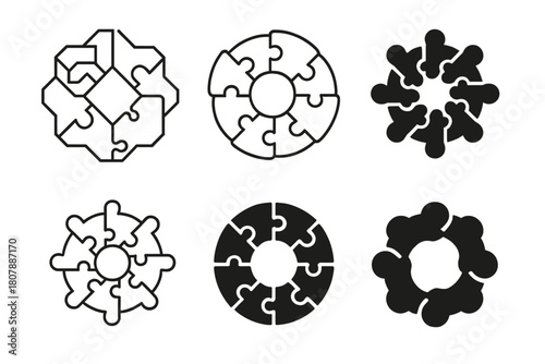Community Unity Icons. Community unity. Icon set. Set Logo of Community Unity: human figures forming a shared bridge. harmonious logo variations of the same