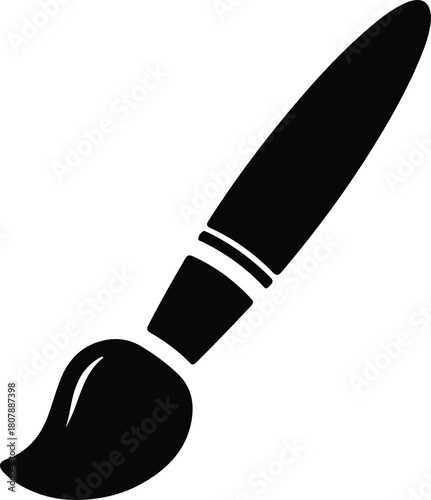 Illustration paintbrush graphic artist tool isolated simple silhouette vector