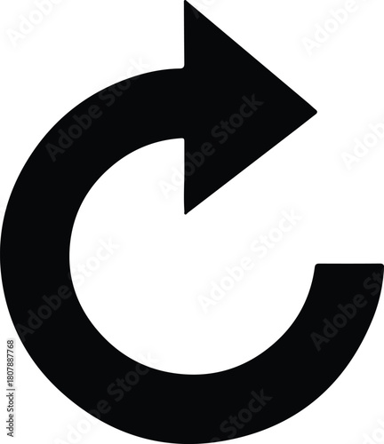 Illustration Reload or refresh arrow icon simple silhouette vector