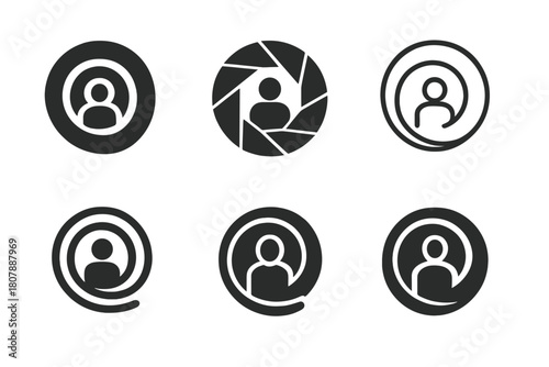 Depression Icon Logos. Wall of depression closing in around a figure. Icon set. Set Logo of wall of depression closing in around a figure: spiral