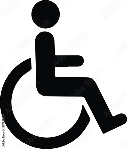 Illustration sign wheelchair disabled icon simple silhouette vector