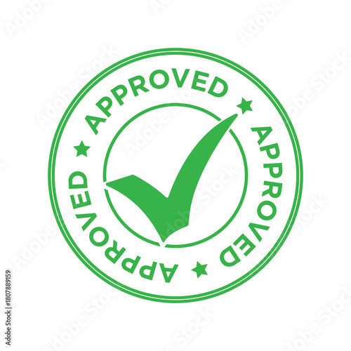 Approved Stamp Vector – Rubber Seal Label Icon