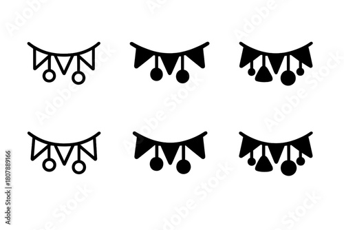 DIY Party Logos. Making DIY party decorations for a personalized touch. Icon set. Set Logo of Making DIY party decorations for a personalized touch: Paper