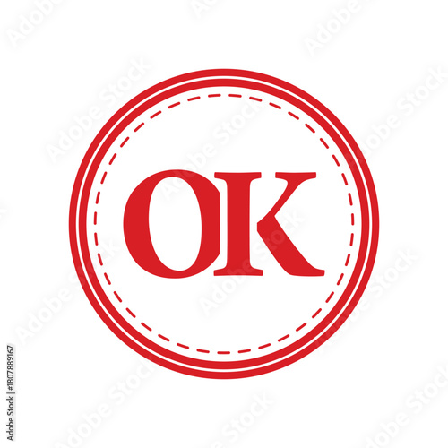 ed OK Stamp Logo | Approval Badge | Verified Seal Design