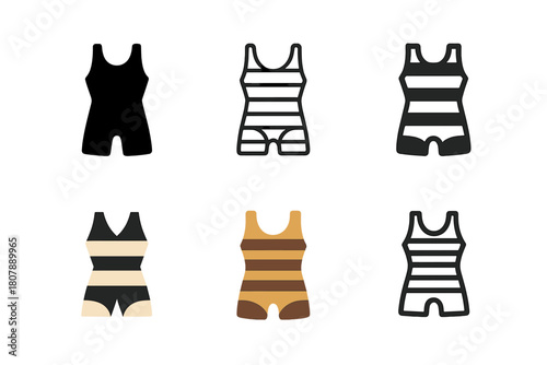 Circus Costume Icons. Circus costumes. Icon set. Set Logo of circus costumes: jester hat and collar. harmonious logo variations of the same emblematic concept,